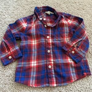 Crewcuts Baby Red and Blue Plaid Button Down Shirt